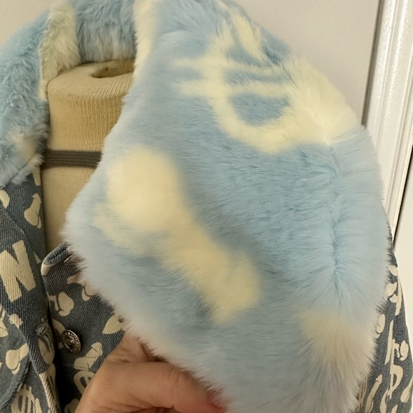 NAMILIA Dick Dollar Money Monogram Denim Coat Jacket NWT L - Picture 8 of 13